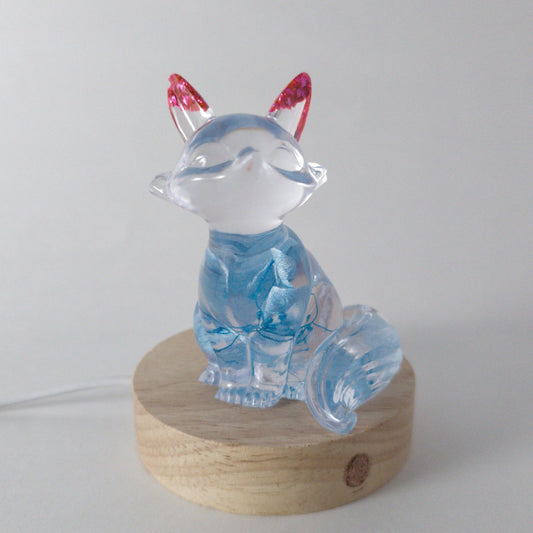 Blue Flower Fox Night Light