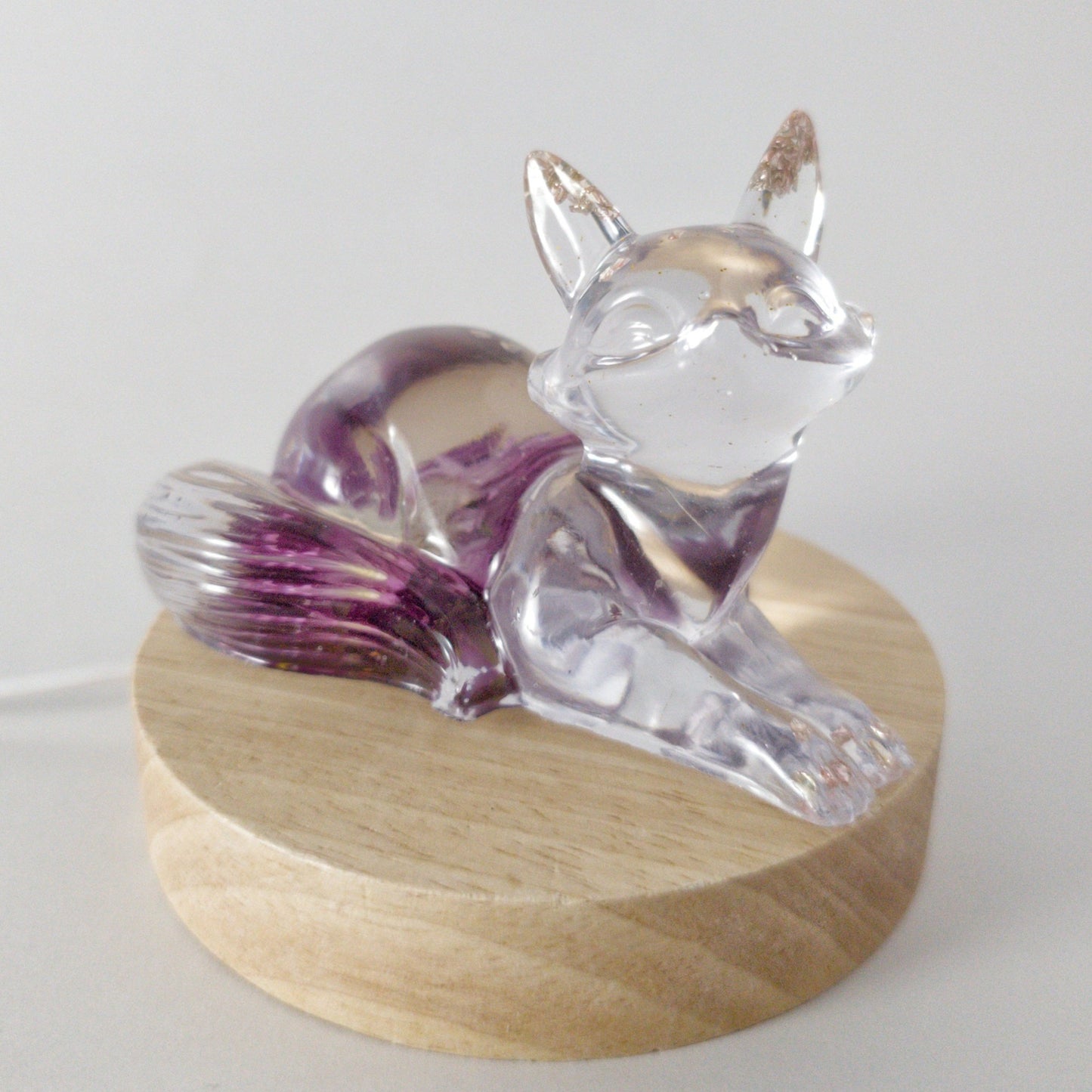 Purple Flower Fox Night Light