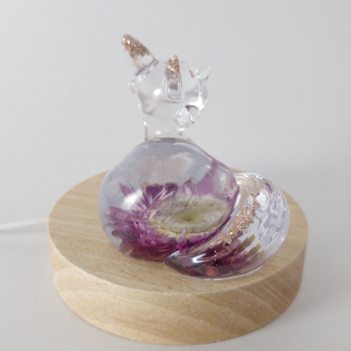 Purple Flower Fox Night Light