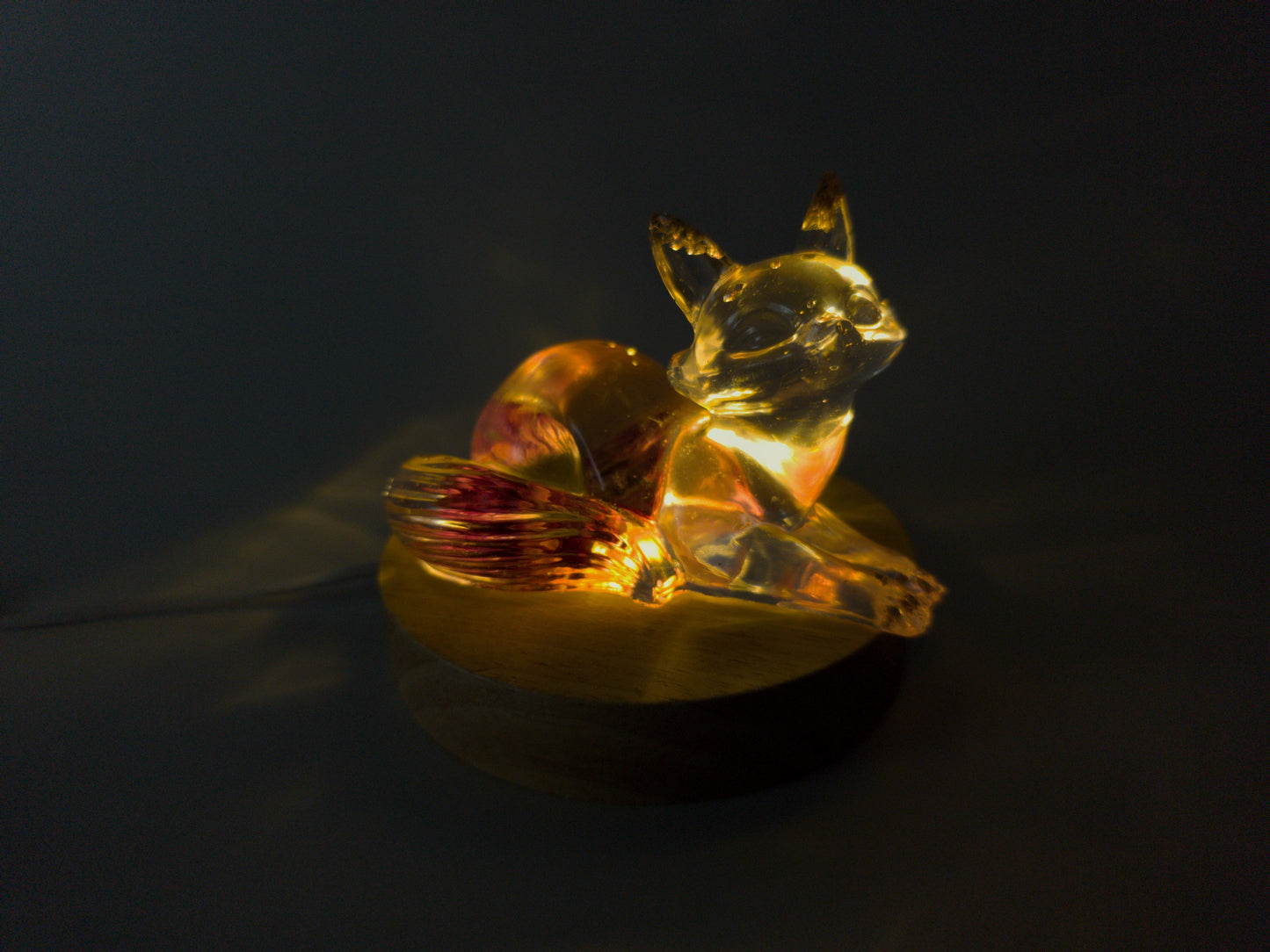 Purple Flower Fox Night Light